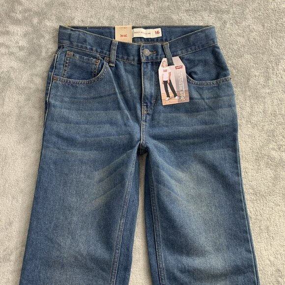 Levi's 505 Jeans Boys Junior Size 16 Blue Denim Straight Leg Regular 28x30” - Picture 9 of 14